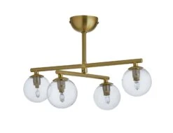 Habitat Chuck 4 Light Flush To Ceiling Light - Brushed Brass -Trend Furniture 9495111 R Z001C