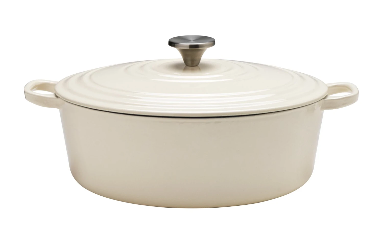 Habitat 4.70 Litre Cast Iron Oval Casserole Dish - Cream 3 Habitat 4.70 Litre Cast Iron Oval Casserole Dish - Cream