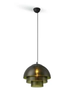 Habitat Zora 3 Tier Glass Pendant Light - Green -Trend Furniture 9506639 R Z002C