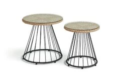 Habitat Noah 4 Seater Metal Garden Sofa Set - Black & Oak -Trend Furniture 9507092 R Z002A