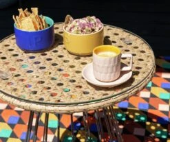 Habitat Noah 4 Seater Metal Garden Sofa Set - Black & Oak -Trend Furniture 9507092 R Z003C