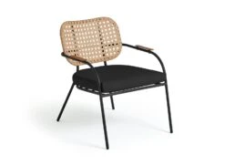 Habitat Noah 4 Seater Metal Garden Sofa Set - Black & Oak -Trend Furniture 9507092 R Z004A