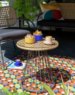 Habitat Noah 4 Seater Metal Garden Sofa Set - Black & Oak -Trend Furniture 9507092 R Z006C