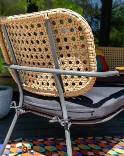 Habitat Noah 4 Seater Metal Garden Sofa Set - Black & Oak -Trend Furniture 9507092 R Z010C