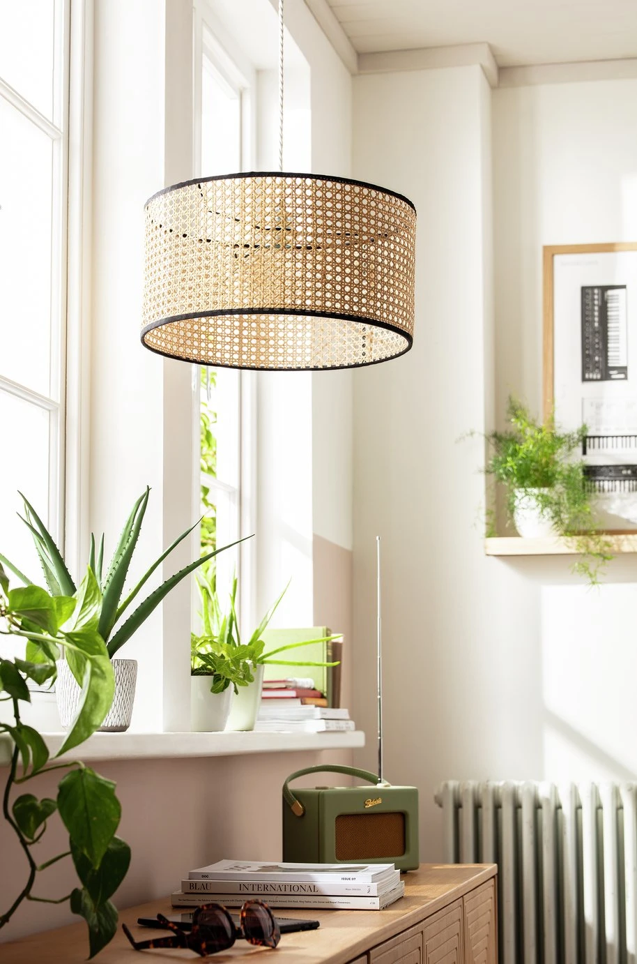 Habitat Ashi Rattan 40cm Shade - Natural & Black 9 Habitat Ashi Rattan 40cm Shade - Natural & Black - Image 7