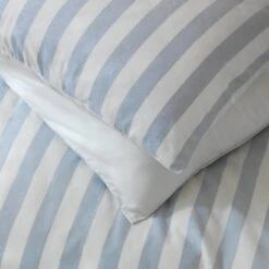 Habitat Stripe Sky Blue & White Bedding Set - Double -Trend Furniture 9520385 R Z004C