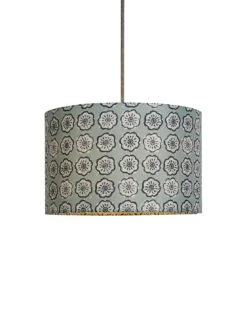 Habitat Country Floral Printed 30cm Drum Shade - Grey -Trend Furniture 9521322 R Z001C