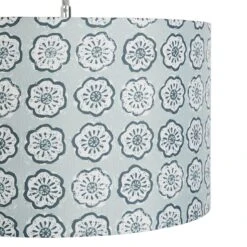 Habitat Country Floral Printed 30cm Drum Shade - Grey -Trend Furniture 9521322 R Z002A