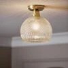 Habitat Perses Cut Glass And Brass Flush To Ceiling Light 2 Habitat Perses Cut Glass And Brass Flush To Ceiling Light -Trend Furniture 9521401 R Z001A