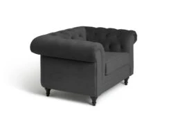 Habitat Chesterfield Velvet Armchair - Charcoal -Trend Furniture 9522929 R Z004A