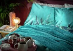 Habitat Chenille Throw - Teal Blue - 125x150cm -Trend Furniture 9532115 R Z001C