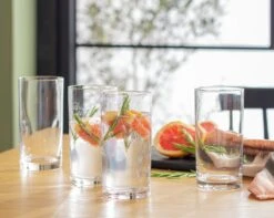 Habitat Clear Pinched Set Of 4 Hi Ball Glasses -Trend Furniture 9535260 R Z001C