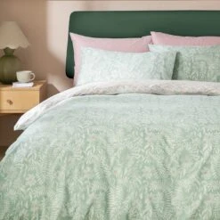 Habitat 180TC Meadow Fern Floral Green Bedding Set - Single