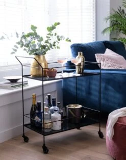 Habitat Monroe Drinks Trolley - Black -Trend Furniture 9547801 R Z001C