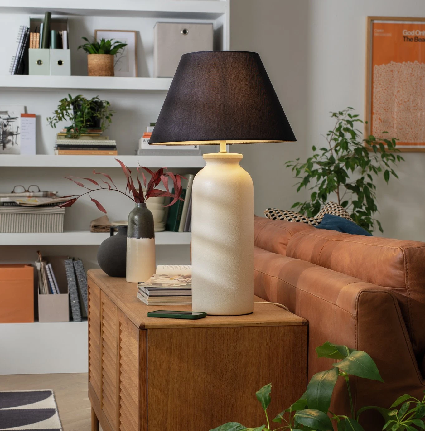 Habitat Hashi Ceramic Table Lamp - Off White & Black 3 Habitat Hashi Ceramic Table Lamp - Off White & Black