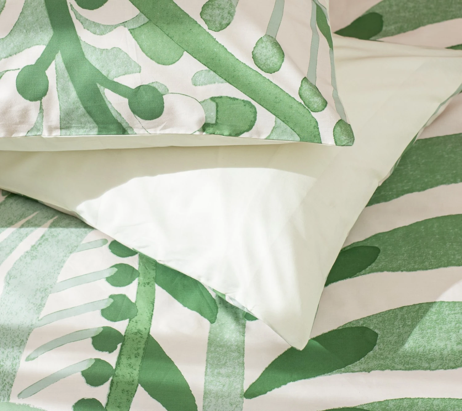 Habitat Cotton 180TC Maxi Leaf Green Bedding Set - Single 6 Habitat Cotton 180TC Maxi Leaf Green Bedding Set - Single - Image 4