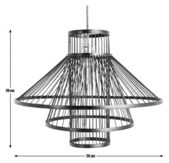 Habitat Wood 3 Tier Pendant Shade - Black -Trend Furniture 9561007 R E001