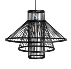 Habitat Wood 3 Tier Pendant Shade - Black -Trend Furniture 9561007 R Z001C