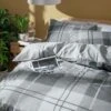 Habitat Check Charcoal Grey Bedding Set - Single -Trend Furniture 9561155 R Z001A