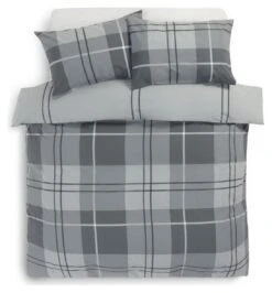 Habitat Check Charcoal Grey Bedding Set - Single -Trend Furniture 9561155 R Z002A