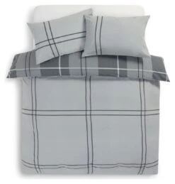 Habitat Check Charcoal Grey Bedding Set - Single -Trend Furniture 9561155 R Z004A
