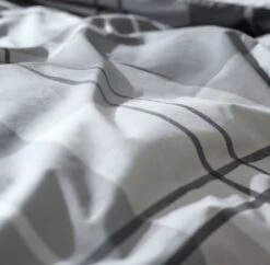 Habitat Check Charcoal Grey Bedding Set - Single -Trend Furniture 9561155 R Z006A