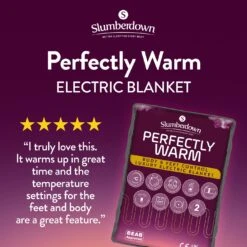 Slumberdown Perfectly Warm Luxury Electric Blanket - Single -Trend Furniture 9564516 R Z002A
