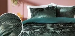 Habitat Feather Velvet Green Bedding Set - Double 12 Habitat Feather Velvet Green Bedding Set - Double -Trend Furniture 9564798 R Z004A