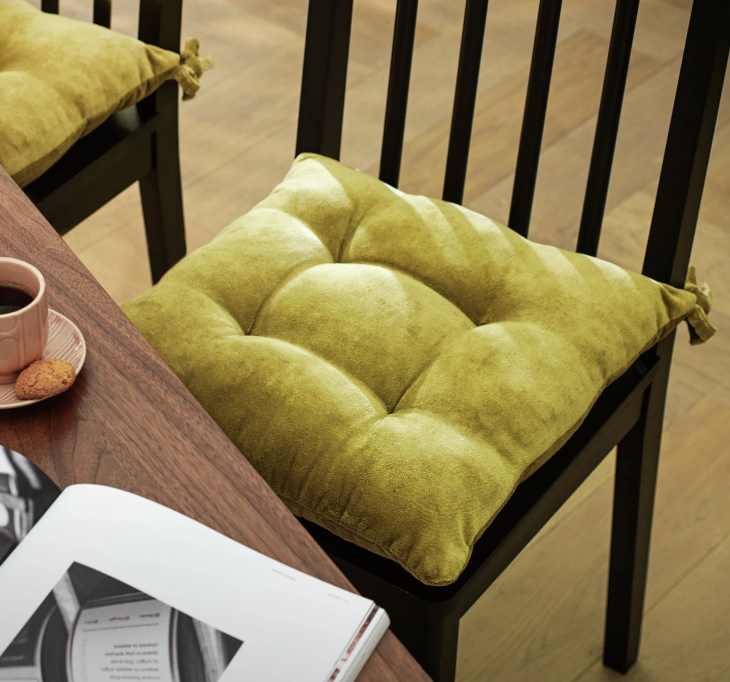 Habitat Citrine Pack Of 2 Seat Cushions - Olive Green 4 Habitat Citrine Pack Of 2 Seat Cushions - Olive Green - Image 2