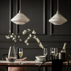 Habitat Lati Marble Glass Pendant - Black & White