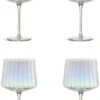 Habitat Iridescent Lustre Fluted Set Of 4 Gin Glass -Trend Furniture 9576638 R Z001A