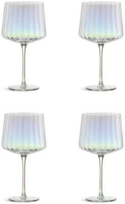 Habitat Iridescent Lustre Fluted Set Of 4 Gin Glass
