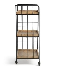 Habitat Kai Wood Drinks Trolley - Black & Mango -Trend Furniture 9579271 R Z003A
