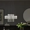 Habitat Yang 2 Tier LED Glass Chandelier - Chrome -Trend Furniture 9584448 R Z001A