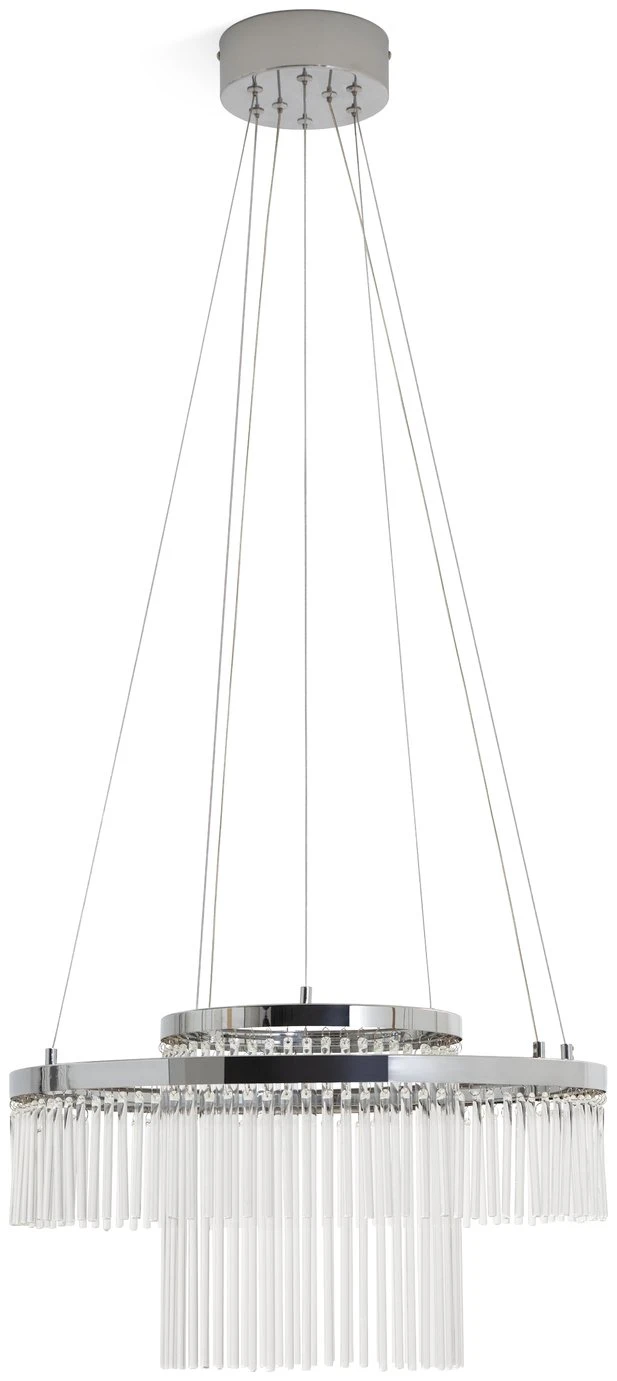 Habitat Yang 2 Tier LED Glass Chandelier - Chrome 4 Habitat Yang 2 Tier LED Glass Chandelier - Chrome - Image 2