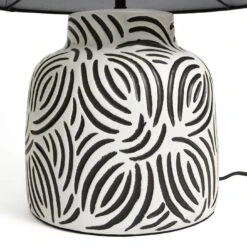 Habitat Lynx Brush Stroke Ceramic Table Lamp - Black & White -Trend Furniture 9585289 R Z003A