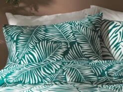 Habitat Abstract Green Leaf & White Bedding Set - Single -Trend Furniture 9593226 R Z003C