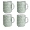 Habitat Scandi Decal Set Of 4 Mugs - White And Mint -Trend Furniture 9598922 R Z001A