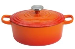 Habitat 2.4Litre Oval Cast Iron Casserole Dish - Orange