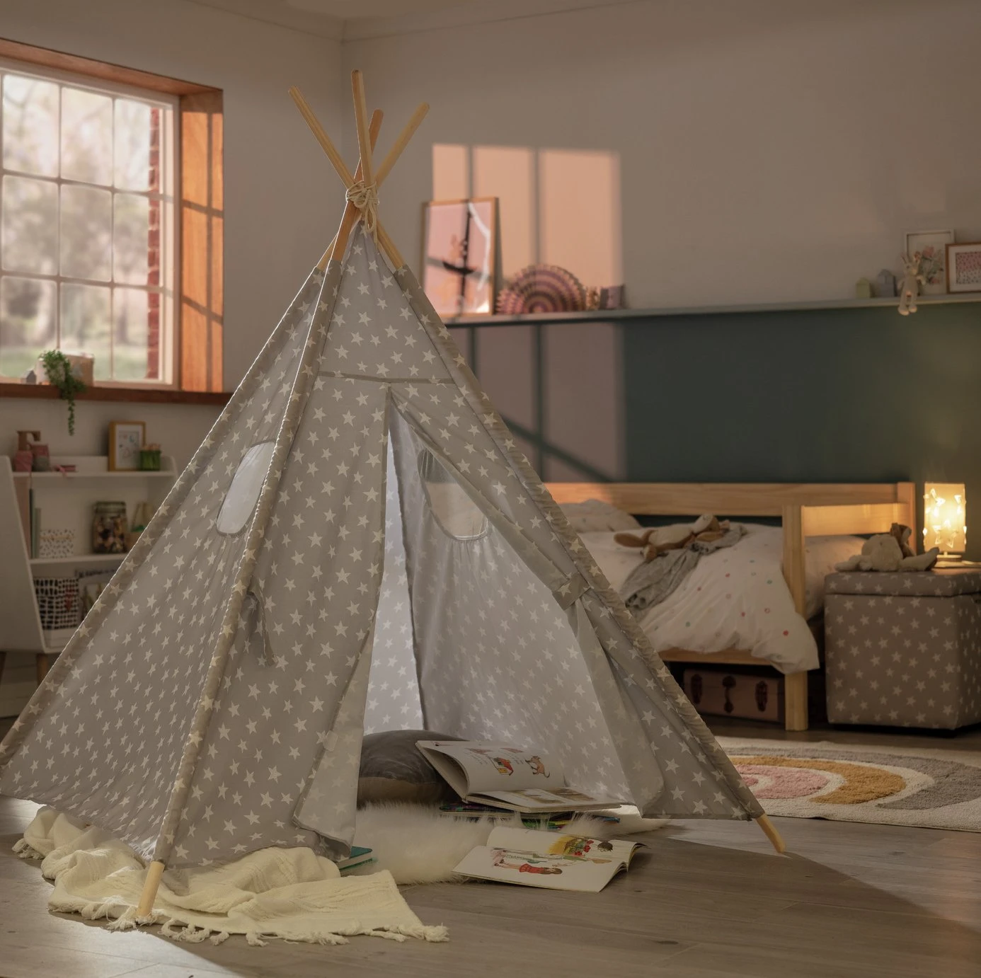 Habitat Kids Grey Stars Teepee Tent 3 Habitat Kids Grey Stars Teepee Tent