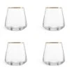 Habitat Set Of 4 Gold Rim Tumbler -Trend Furniture 9614222 R Z001A