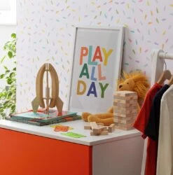 Habitat Kids Play Slogan Framed Wall Art - 31x43cm -Trend Furniture 9650781 R Z001C