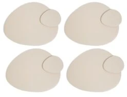 Habitat Set Of 4 Faux Leather Pebble Placemats And Coasters
